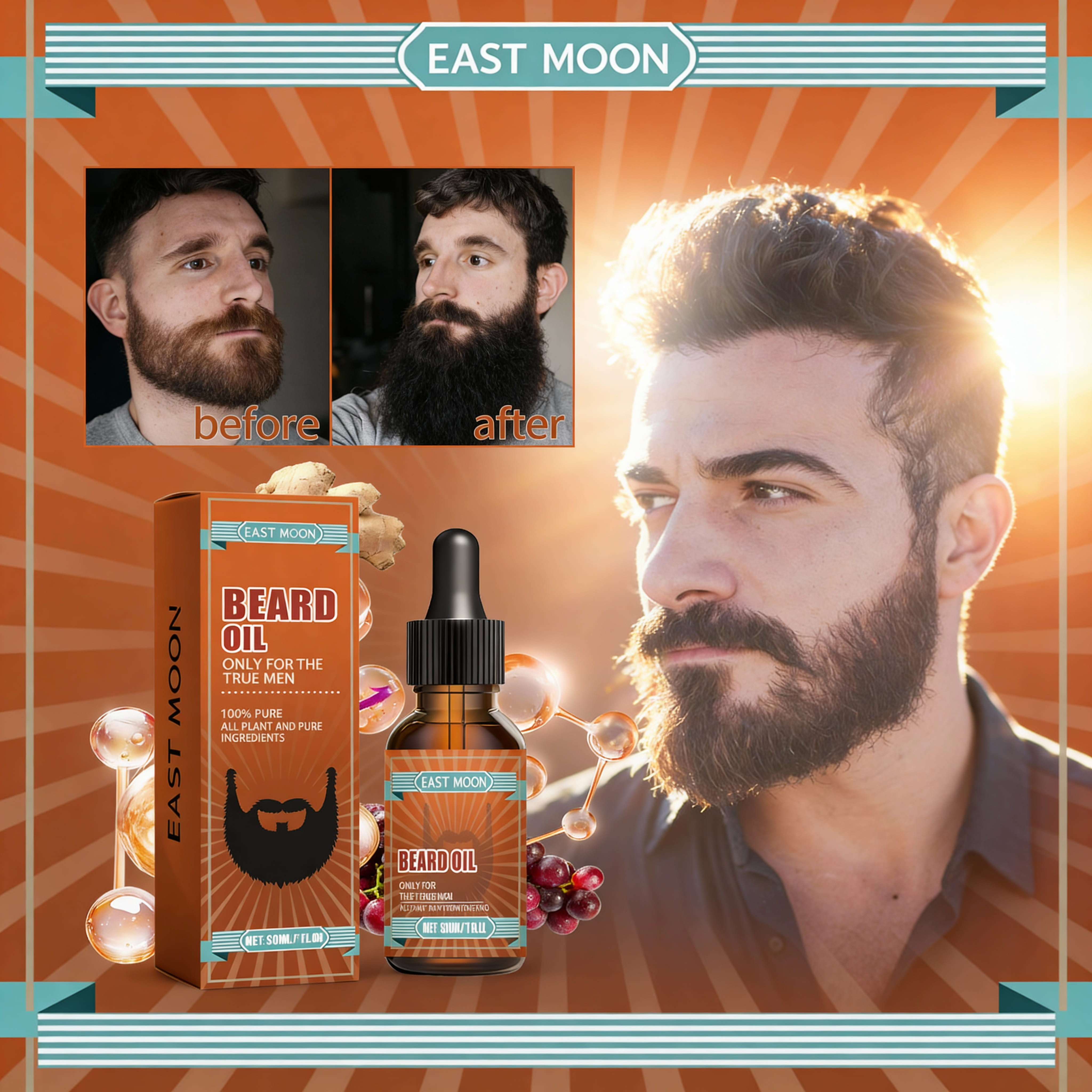 Mens Grooming Treatment - Natural Beard Growth Oil For Men