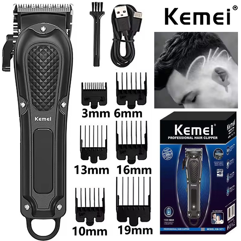 Beard Trimmer Cordless - Kemei KM-1071 Electric Hair Clipper UBS