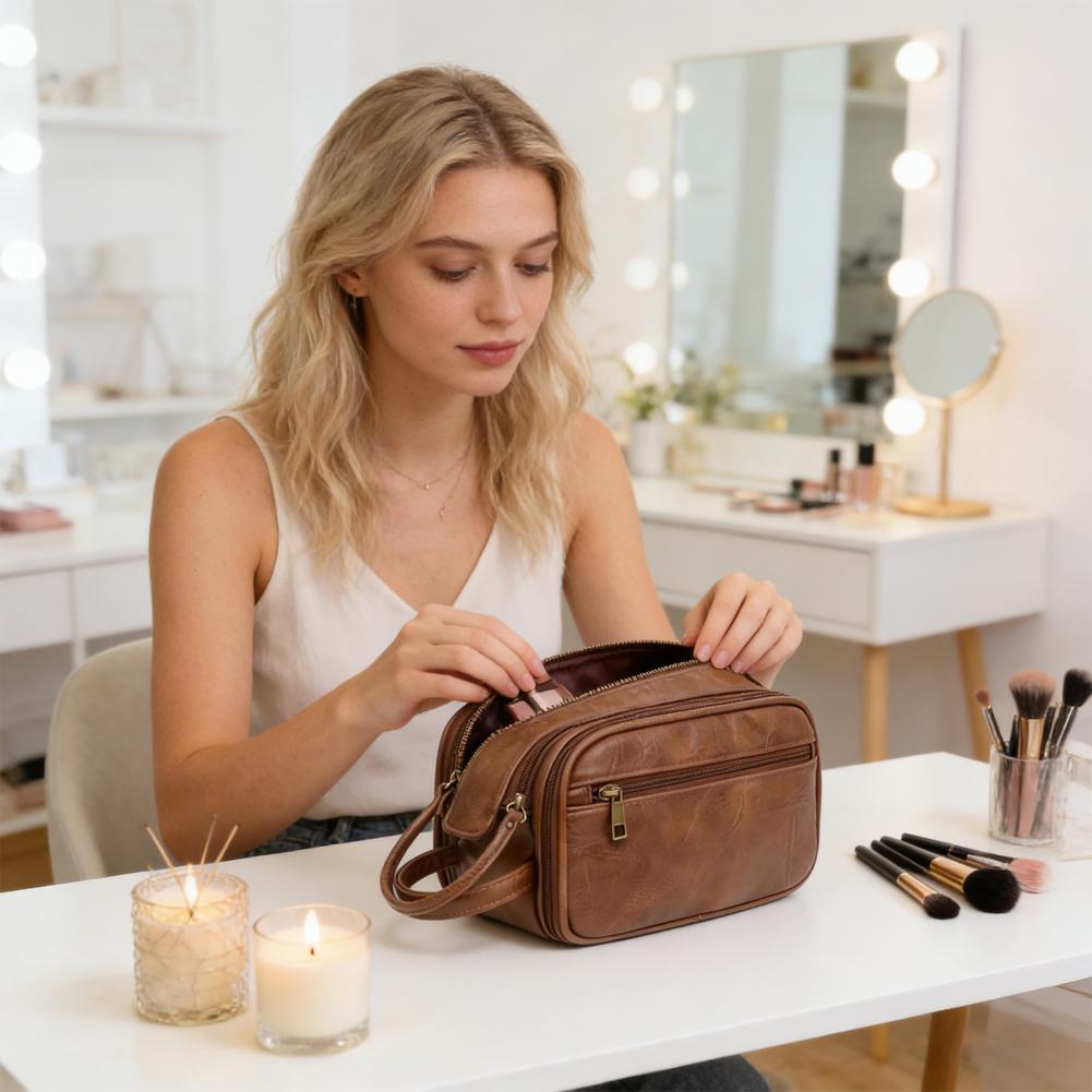 Travel Makeup Bag Faux Leather – обзор и цена Men'S Grooming Bag