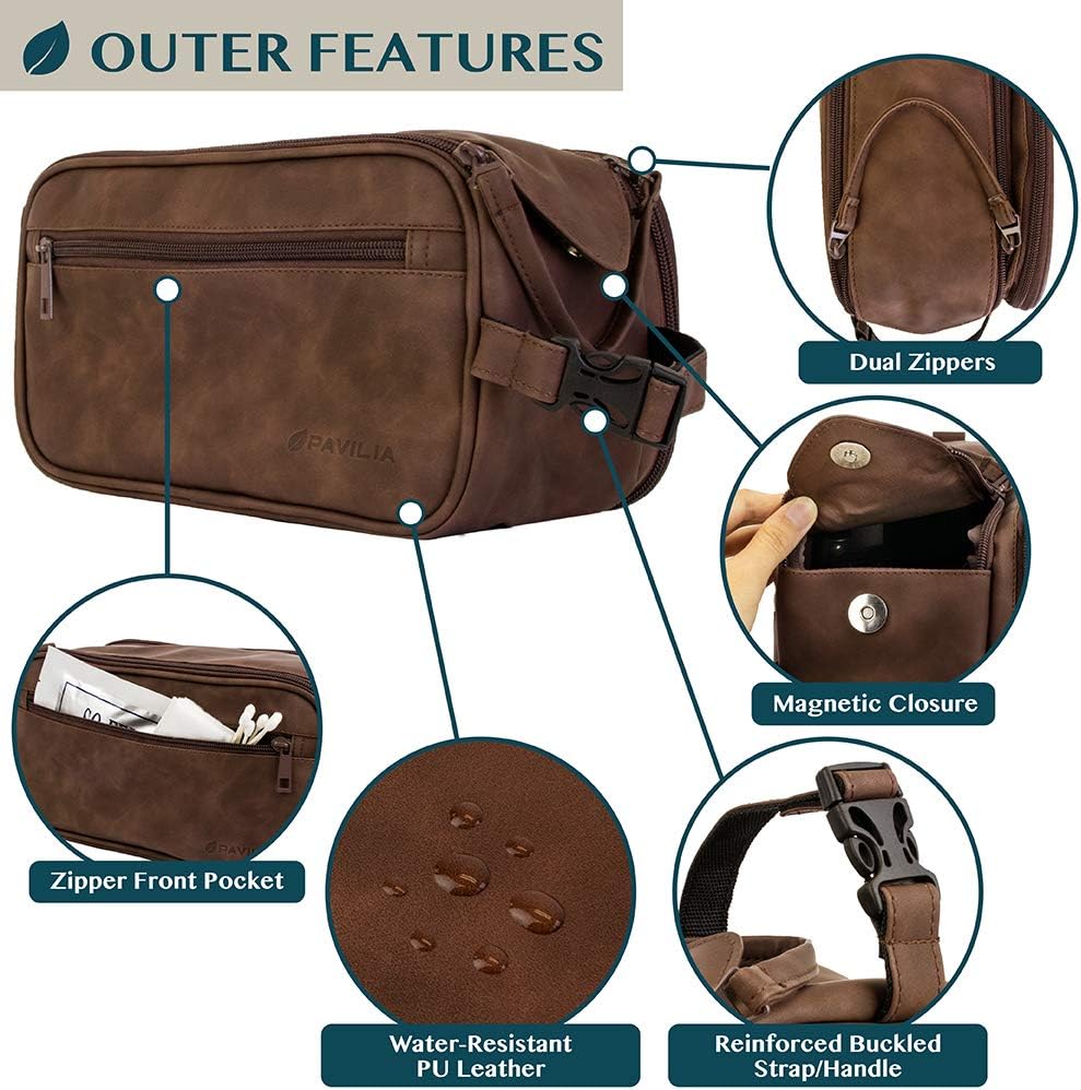 PAVILIA Toiletry Bag for Men,  – обзор и цена Men'S Grooming Bag